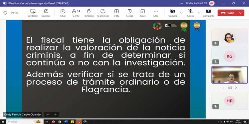 REALIZAR INVESTIGACIONES DE CALIDAD, ACTOS CONCLUSIVOS E IMPUTACIÓN, FUE PARTE DE LOS CONTENIDOS EXPUESTOS EN LA FORMACIÓN