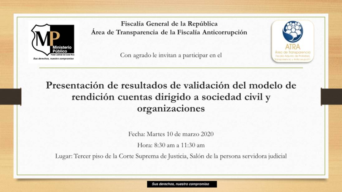 Sitio Web del Ministerio Público - Presentación de resultados de mejora al  modelo de rendición de cuentas del Ministerio Público